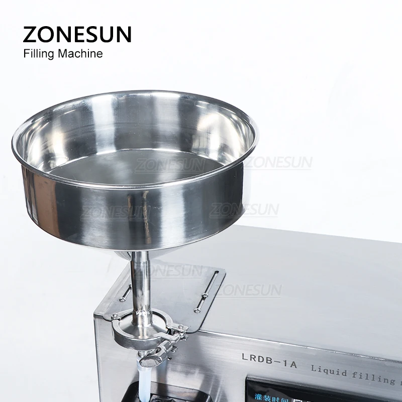 ZONESUN Automatic Filling Machine Essential Oil Honey Nail Polish Water Beverage Bottle Filler Peristaltic Pump With Hopper