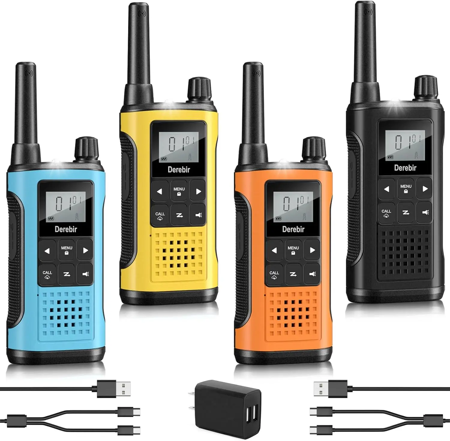 

4-Pack Rechargeable Long Range Walkie Talkies with NOAA Weather Alert, VOX, Flashlight for Outdoor Activities