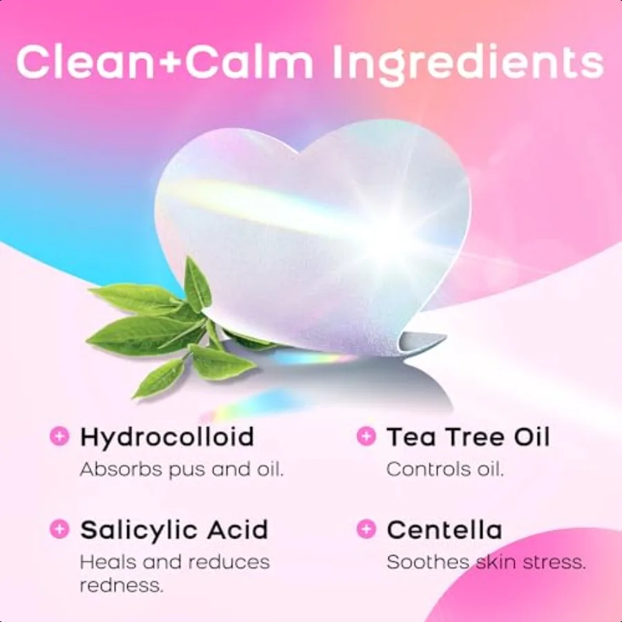 Pimple Patches for Face Cute Hydrocolloid Acne Patches Colorful Hologram Star Sport Stickers Zits Blemish Pimple Patch with Sal