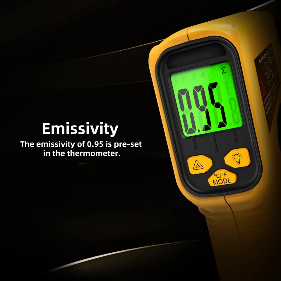 BSIDE New Professional Infrared Thermometer -50~530°C 12:1 Digital Infrared-LCD Thermometer Non-contact Laser Thermometer