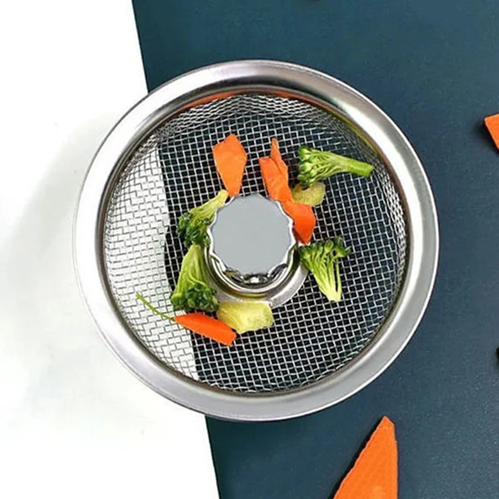 

Ситечко для корзины из нержавеющей стали для кухонной раковины с резиновой пробкой, модернизированный дуршлаг для слива раковины для кухонного туалета