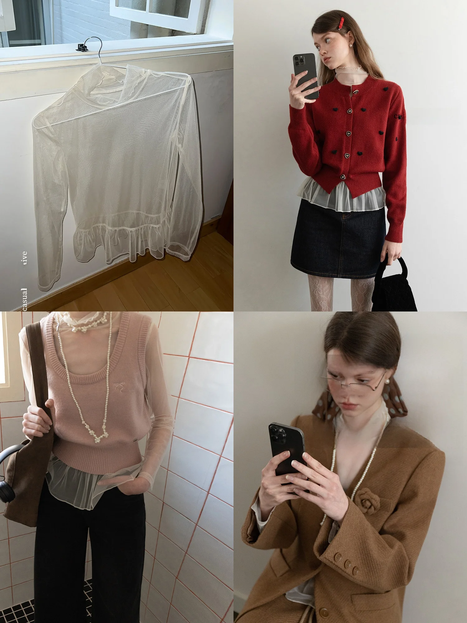 

Eggka Long Sve Me See tough High Collar Base irt Корейский Sle f Высокий воротник Милый узор Дизайн Весенне-осенний топ