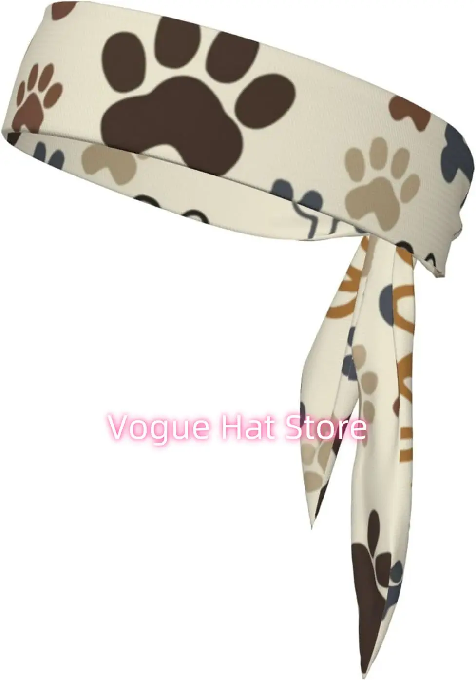 

Dog Paw Prints Bones Sports Head Tie Headbands for Men Women Boy and Girl Sports Sweatbands for Running Basketball Yoga Exercise