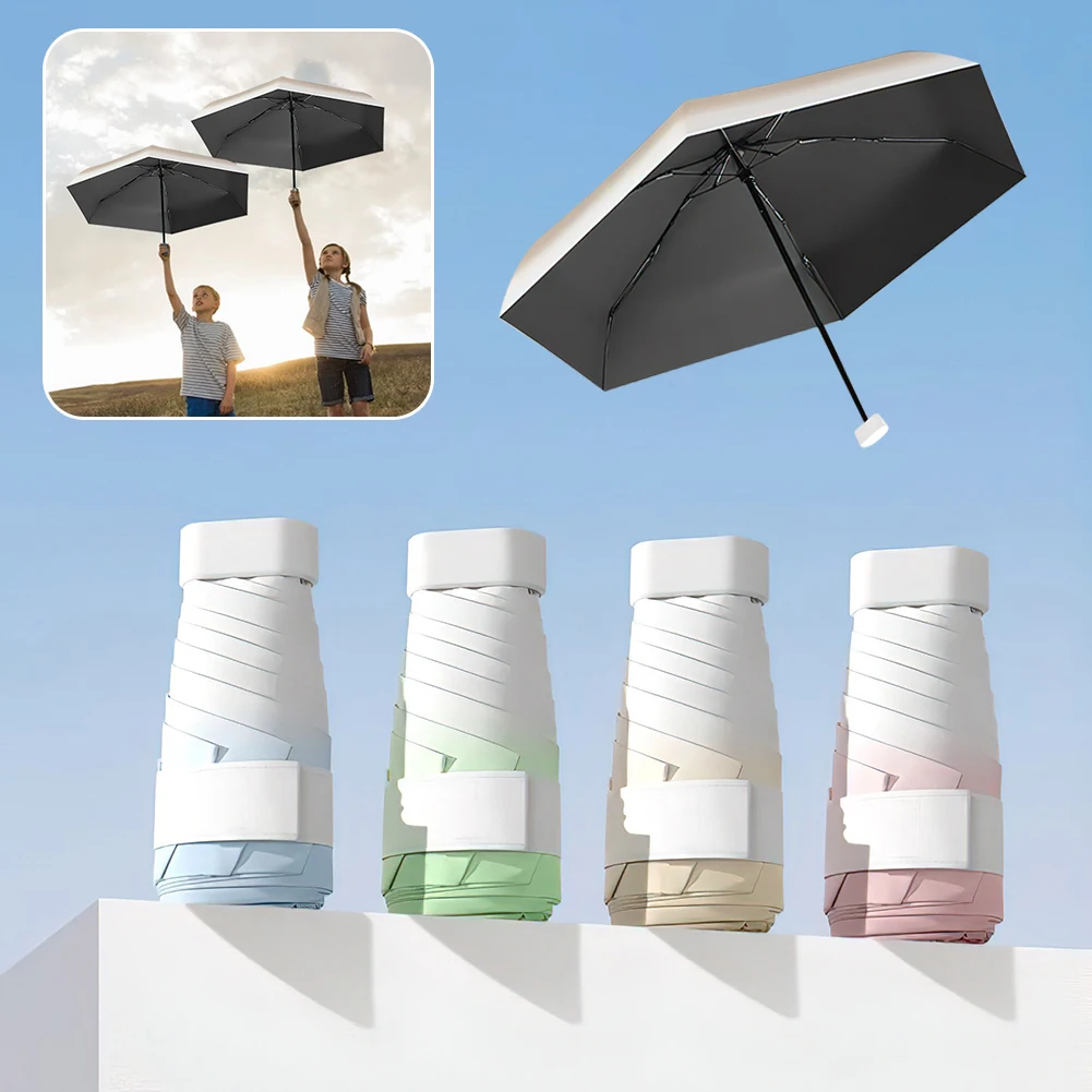 Mini-Regen-Sonnenschirme fünffach Farbverlauf Sonnen pflege Anti-UV-Ultraleicht schirme Outdoor Walking kleine Tasche Sonnenschirme