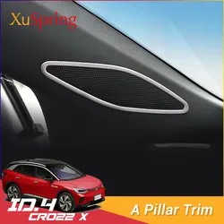 Car A Pillar Sound Audio Bezel Trim Ring Frame Sticker Garnish Styling For VW ID.4 ID4 GTX Crozz 2021 2022 2023