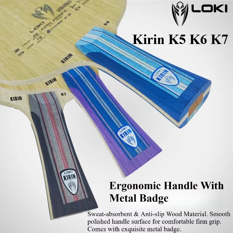 LOKI NEW Kirin K5 K6 K7 Table Tennis Blade 5/7 Ply Pure Wood OFF+ Ping Pong Paddle for Beginner Training Fast Attack Loop