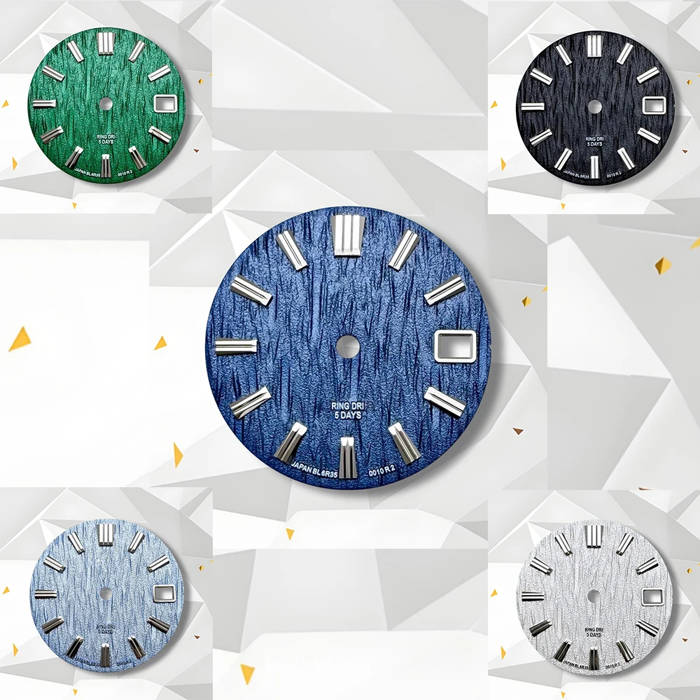 

28.5mm G S Logo Glacier Dial Fit NH35/NH36/4R/7S Movement NH35 Dial No Luminous Watch Modification Accessories