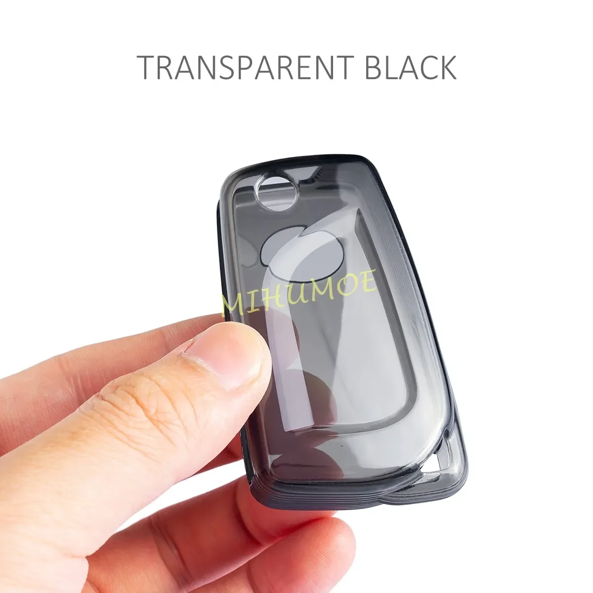 For Toyota RAV4 Camry C-HR Corolla LE Hatchback Sedan Hilux Metal Black Transparent Car Flip Key Fob Case Cover Keychain Ring