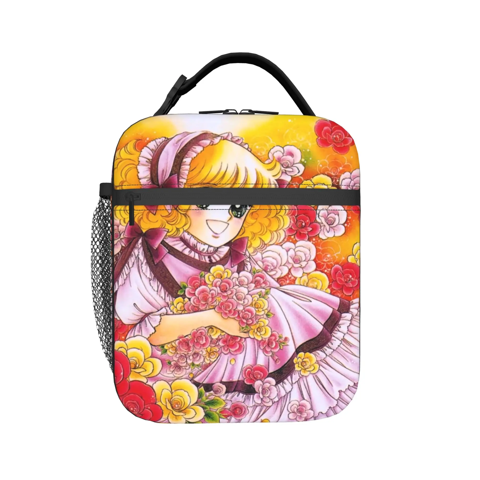 

Candy Candy Insulated Lunch Bag Large Kawaii Girl Flowery Meal Container Cooler Bag Lunch Box Tote School Picnic Food Handbags
