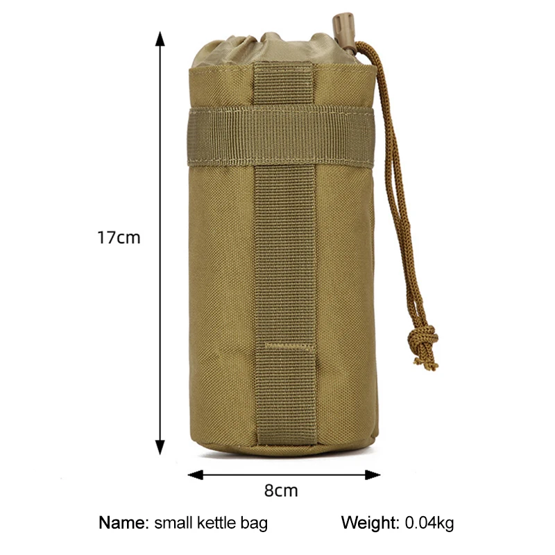 Tactical Molle borsa per bottiglia d\'acqua piccola/grande campeggio all\'aperto escursionismo portaborraccia con coulisse portaborraccia multifunzione