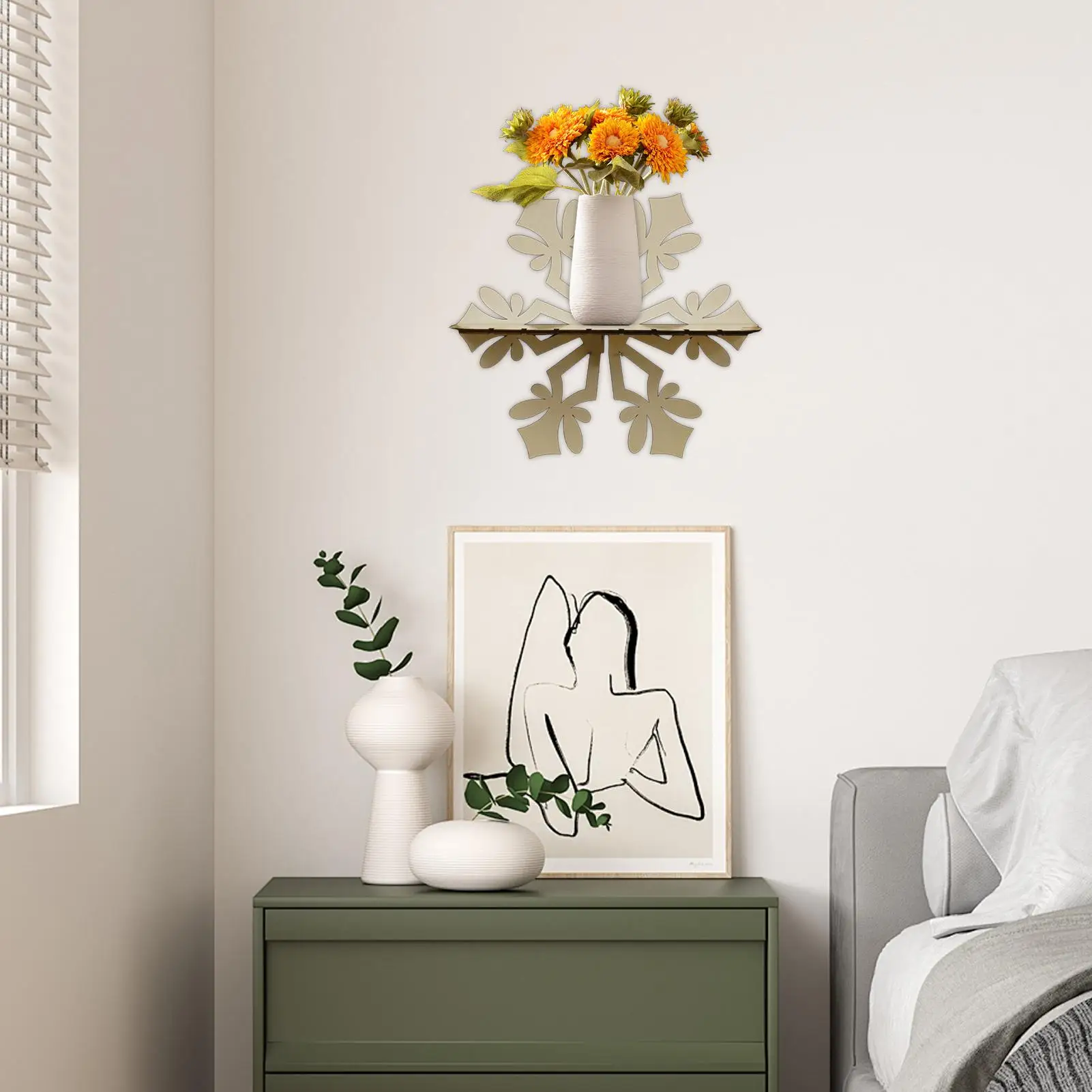 

Плавающие полки, деревянная настенная полка со снежинками, декор, декоративная полая стойка для гостиной, детской, офиса, ванной комнаты, общежития, растения