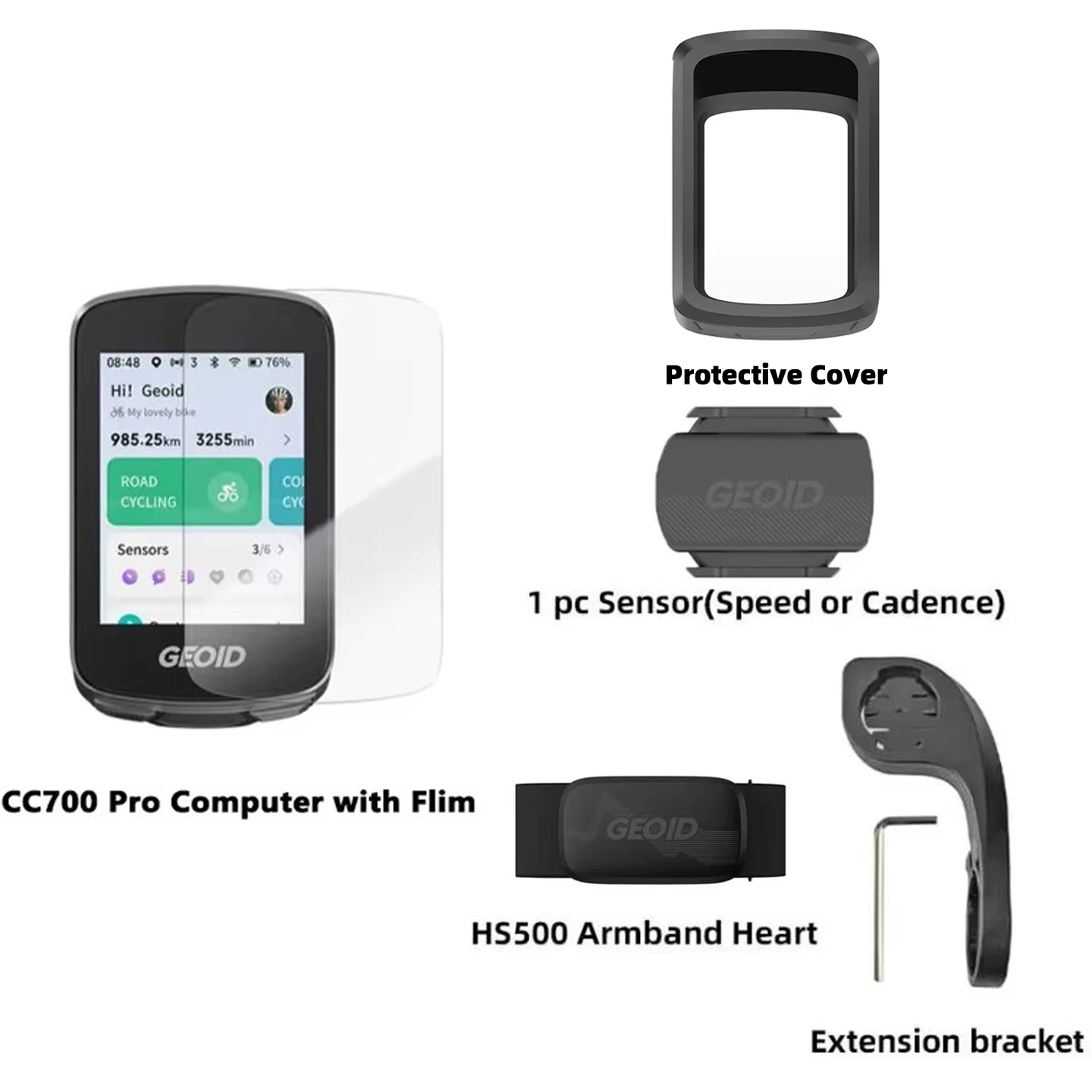 GEOID CC700 Pro Bicycle Computer 2.8-Inch Touchscreen Bike GPS