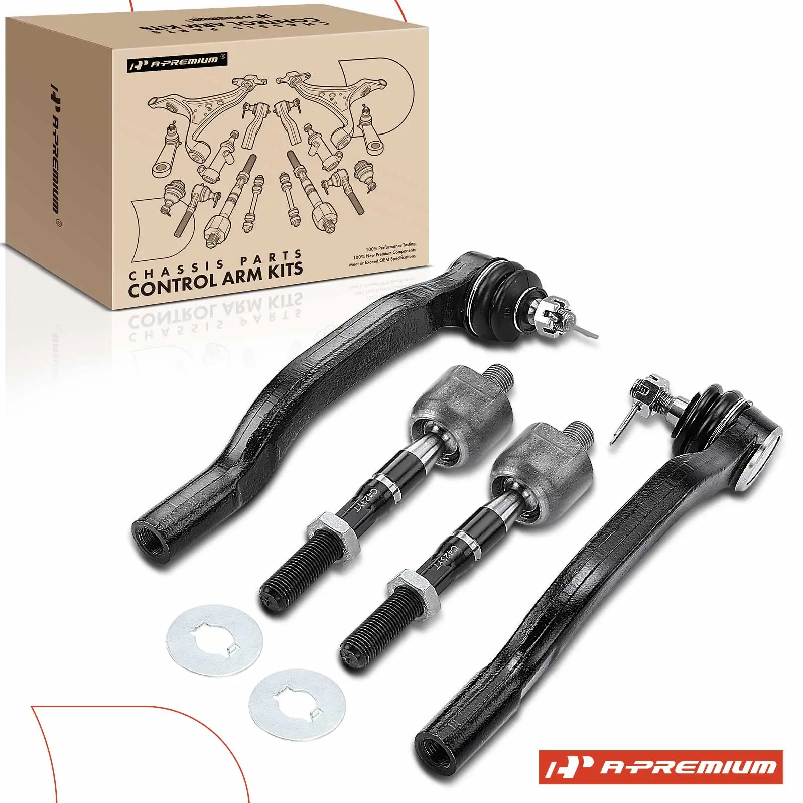 A-Premium 4x Inner & Outer Tie Rod End for Honda Accord 1998-2002