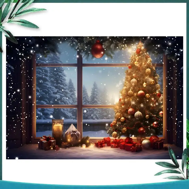 (جديد) 210X150 سنتيمتر عيد الميلاد خلفية القماش شجرة عيد الميلاد ندفة الثلج الطرف الديكور الأطفال التصوير خلفية القماش #6