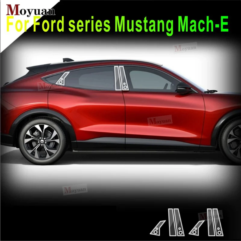 For Ford series Mustang Mach-E TPU Transparent Protective Film Exterior Windows BC Center Pillar Trim Strip Car Sticker Car Acce