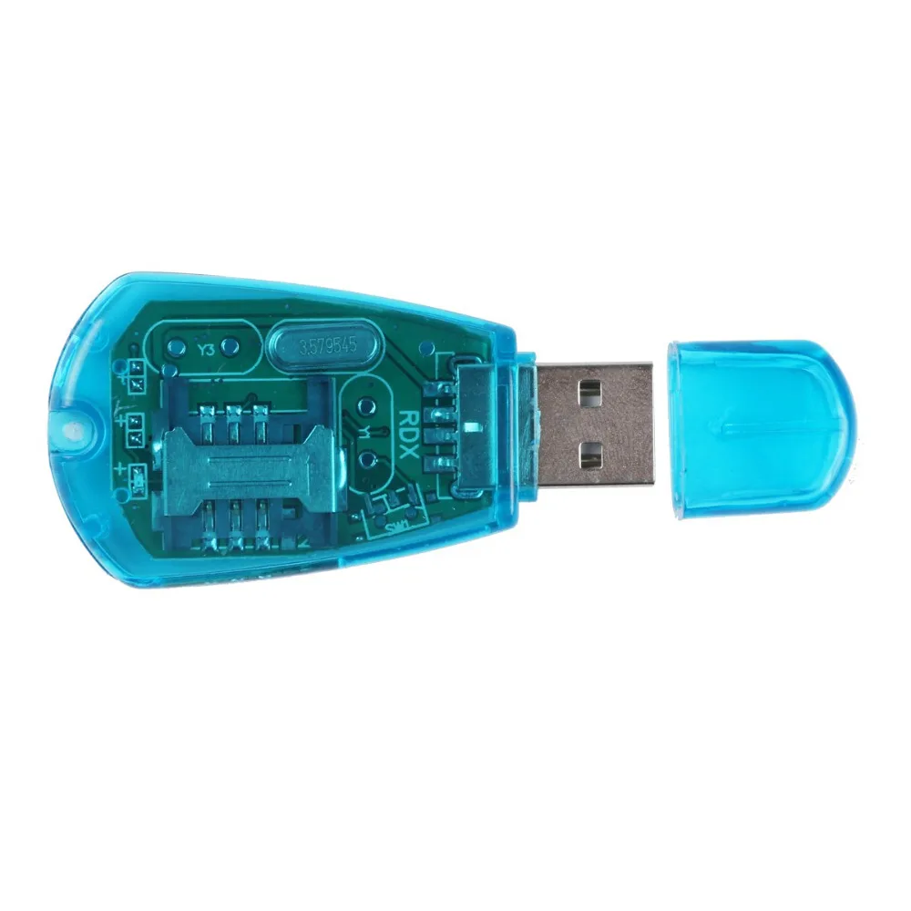 Hoge Snelheid Draagbare Blauw Usb Sim Kaartlezer Kopiëren/Cloner/Schrijver/Backup Kit Sim Card Reader Gsm cdma Sms Backup + Cd Disk Telefoon