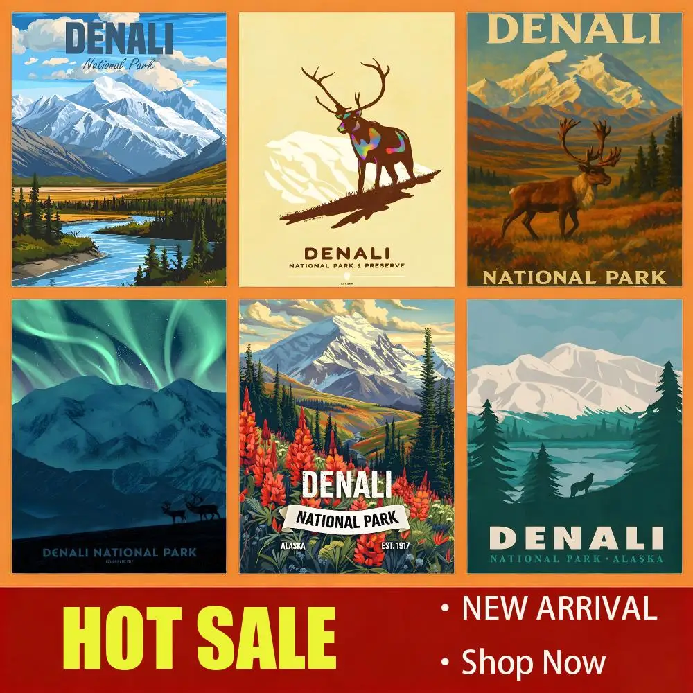 Scenic Denali National Park Poster Hot Item,  New Fashion, High Quality,Poster, Wall Art, Home Decor,Custom art,HD