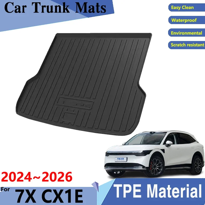 

Car Trunk Mats for Zeekr 7X Car Accessories CX1E 2024 2025 2026 Auto Rear Cargo Tray Trunk Rear Anti-scratch Pads Accessories