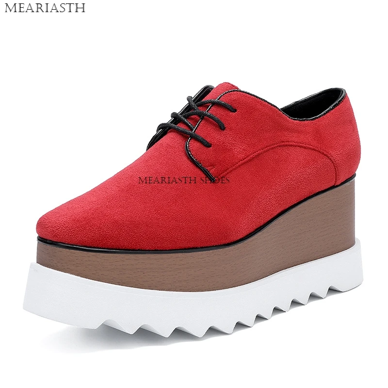 2024 Echt Leer Vrouwen Gevulkaniseerd Schoenen Lederen Platform 8 Cm Wig Hoge Hakken Witte Schoenen Lace Up Verhogen Casual Schoenen