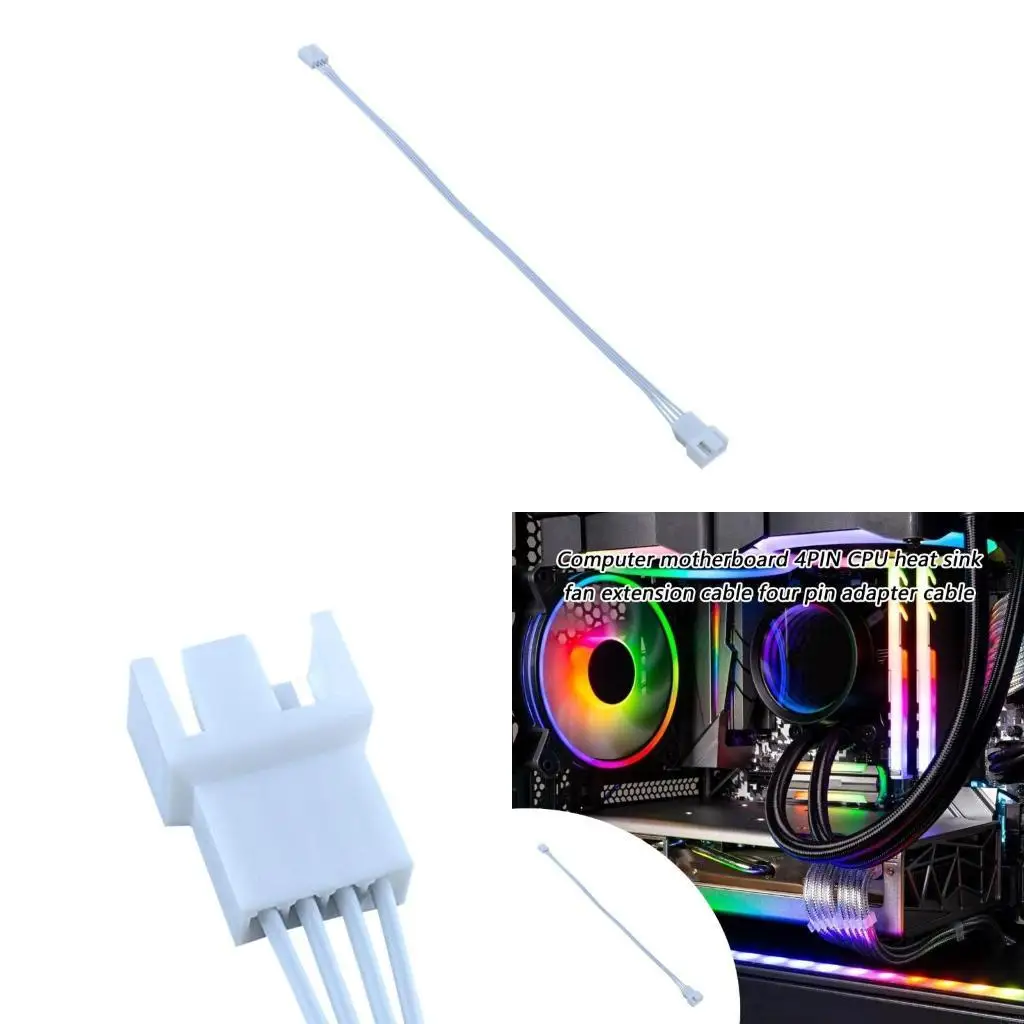 F42D Extended 4PIN CPU Coolers Fan Power Cord Supports Efficient Heat Dissipation For Highly demand Computing Tasks Accessories