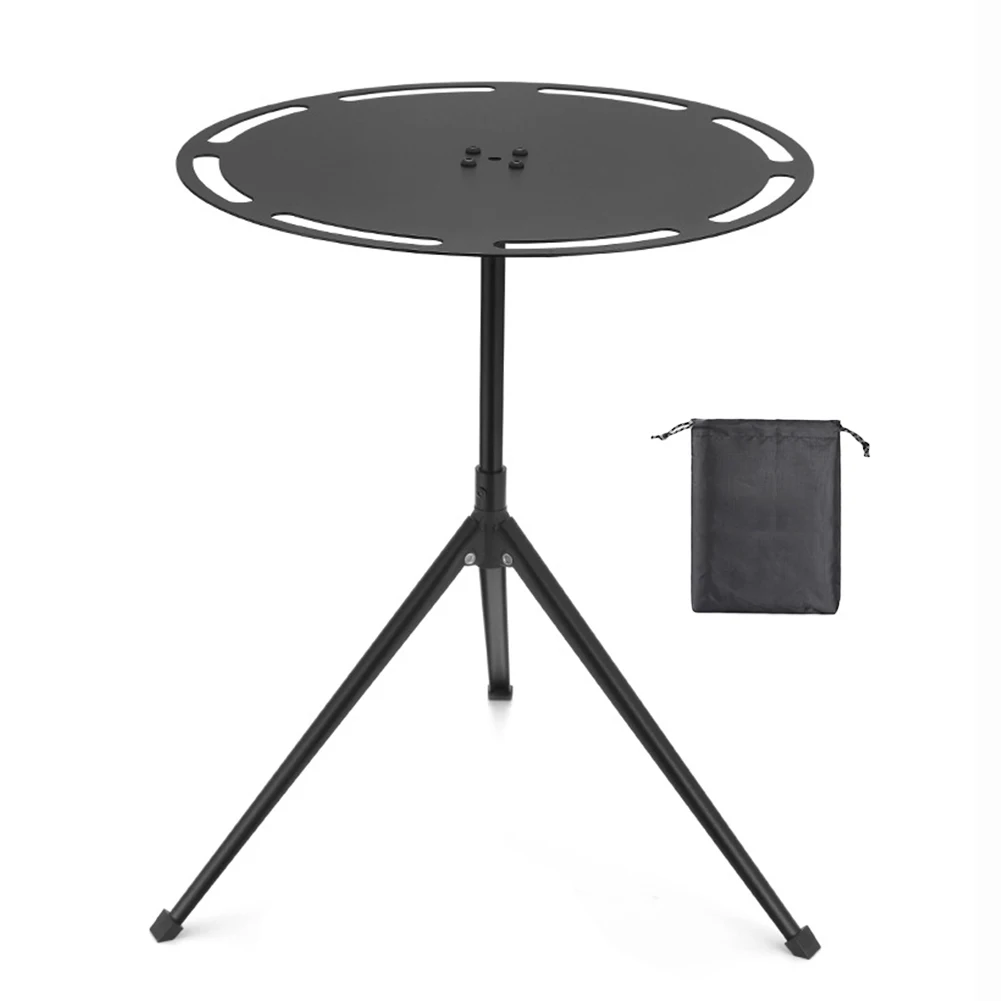 Portable Dining Table Strong Load-bearing Telescopic Camping Table with Light Pole Tripod Storage Bag Outdoor Furniture