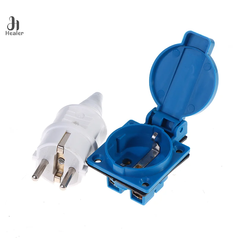 1pc Industrial Waterproof Socket EU Socket Copper Contact Body EU Plug