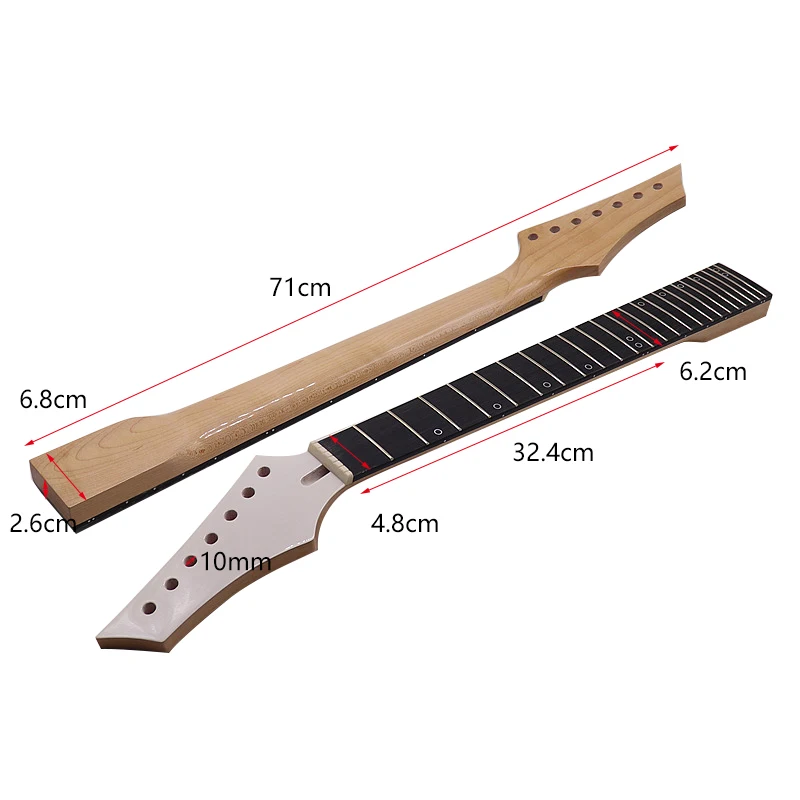 Left hand 7 string guitar neck Canada maple electric guitar neck 24F frets high gloss with middle line neck for electric guitar