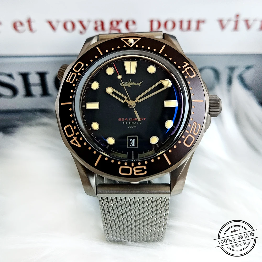 

Часы ограниченной серии 2025 года, часы для дайвинга, гиппокамп, титан 007, механические водонепроницаемые часы, мужские