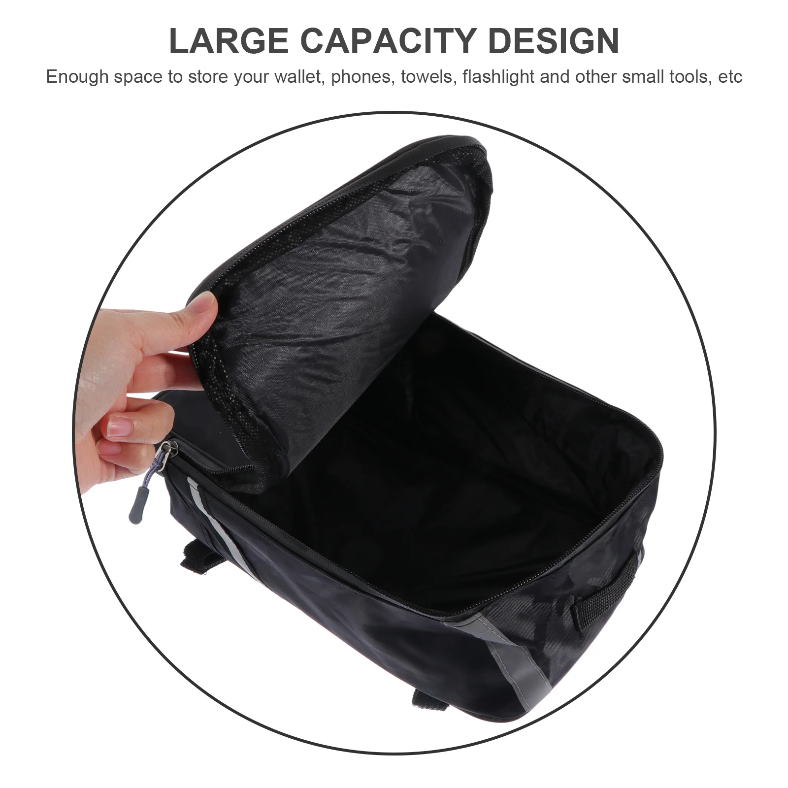 

Waterproof Bike Under Seat Bag Large Capacity Riding Pack Durable Premium Polyester Material Reflective Signs Night Safety
