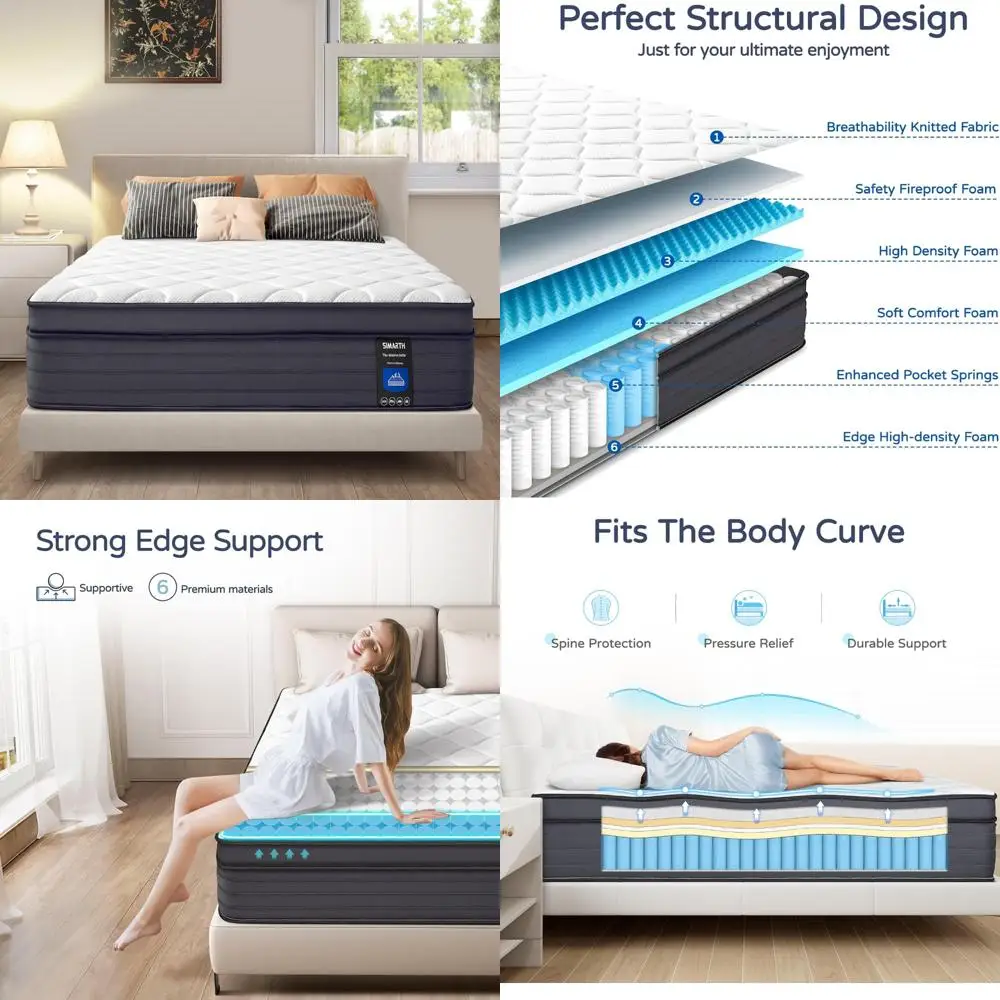 

Hybrid 12-Inch King Size Gel Memory Foam Mattress with Enhanced Support and Motion Isolation in a Box