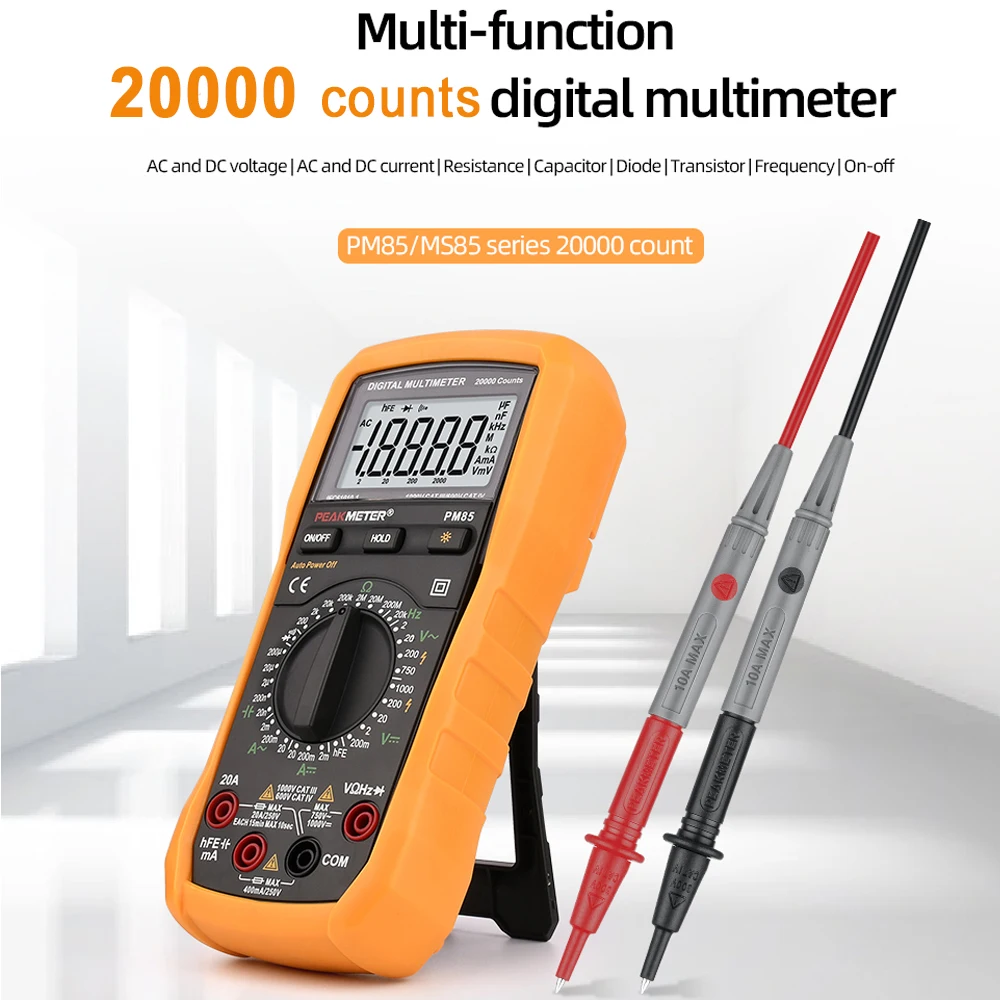 20000Counts Multimeter PEAKMETER PM85 High Precision Professional Meter with AC/DC Voltage Capacitance Frequency Resistance Test