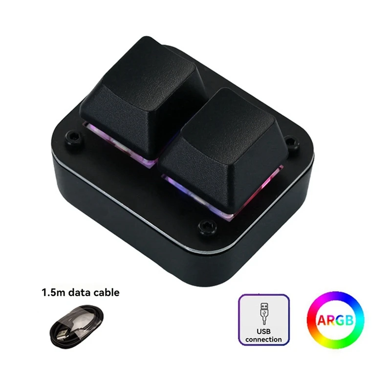 لوحة مفاتيح صغيرة 2 مفتاح USB تبديل مريح لوحة المفاتيح الخلفية الألعاب مكتب الوسائط، قابلة للبرمجة، حقن مصبوب Keycap A-A75P