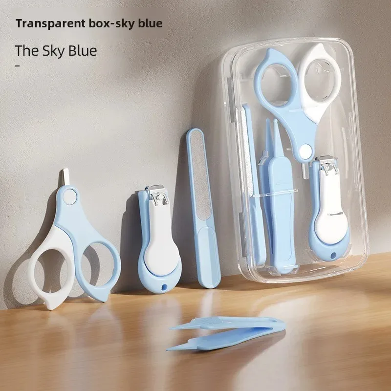 4 Pcs Anti-clamping Baby Nail Clipper Set Stainless Steel Nail Trimmer Newborn Safety Care Essential Tool