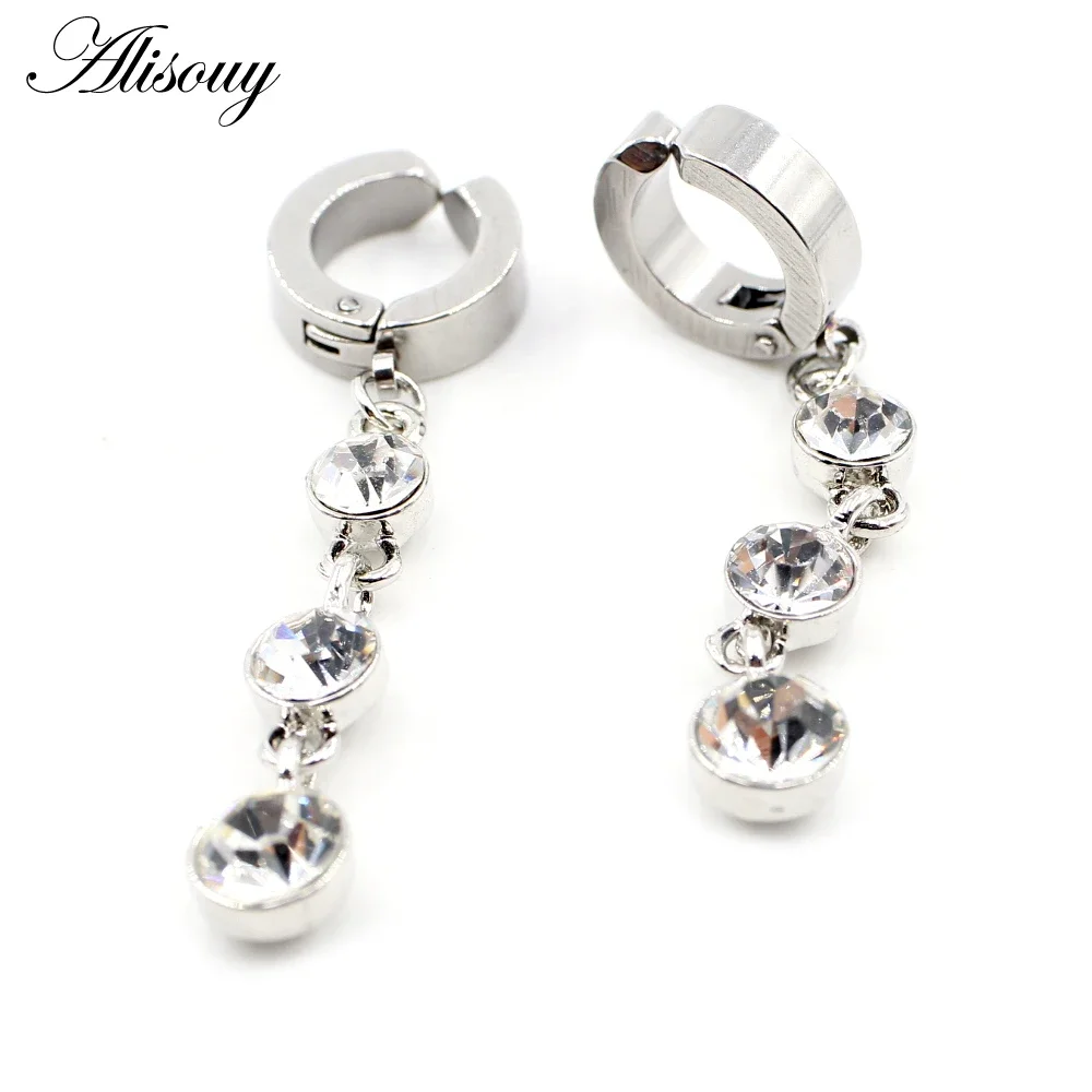 2 Pieces Stainless Steel Flower Heart Star Moon Turtle Dangle No Pierced Men Women Ear Clip Jewelry Cuff Circle Hoop Earrings