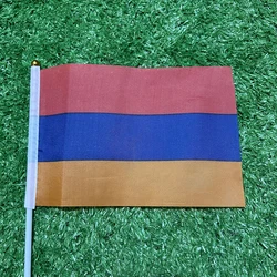 Bandera de mano Armenia ondulada con poste plástico – Deportes y hogar