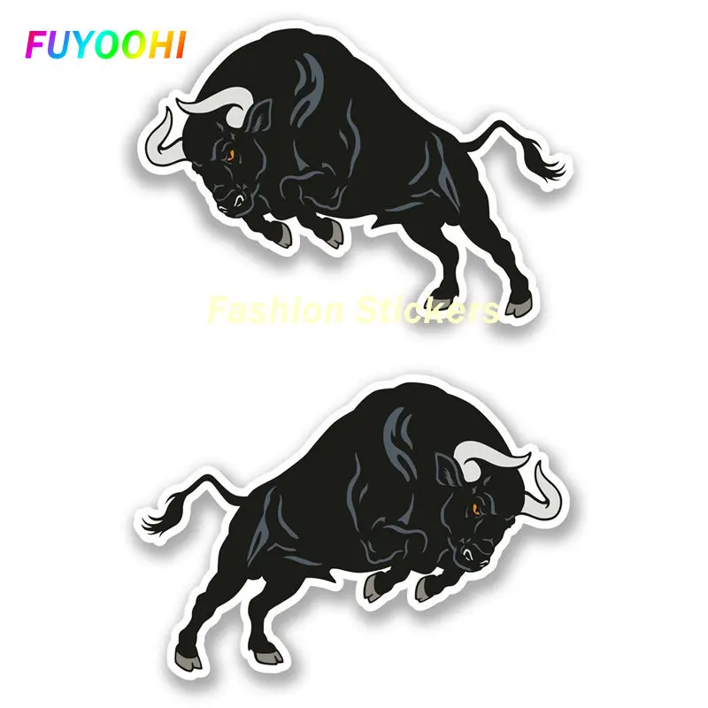 FUYOOHI Play Stickers for For Black Spanish Bull Car Sticker Sunscreen Waterproof PVC Motorcycle Decals Decorative Accessories