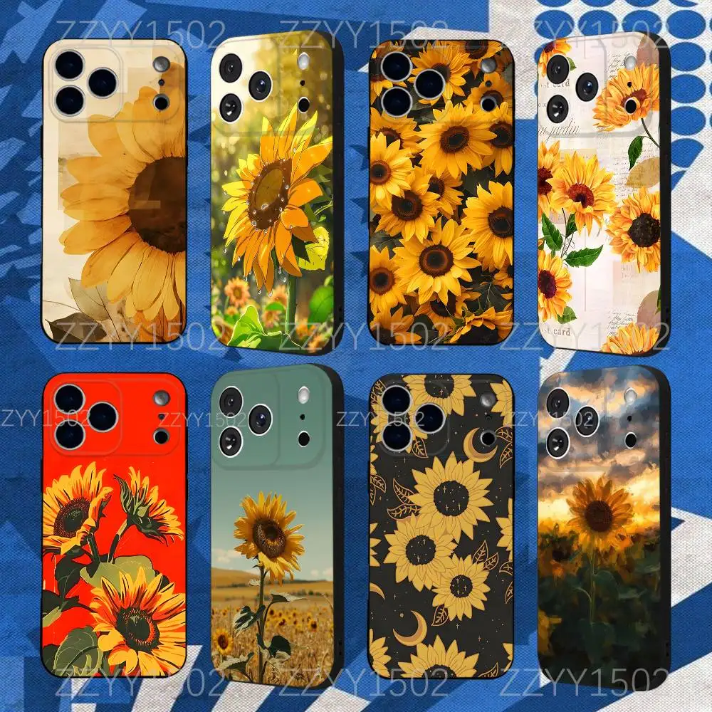 

Yellow Sunflower Phone Case For iPhone 17,16,15,14,13,12,X,XS,8,7,Pro,Max,Plus,E,SE4,Air,Mini Ultra-Thin Funda