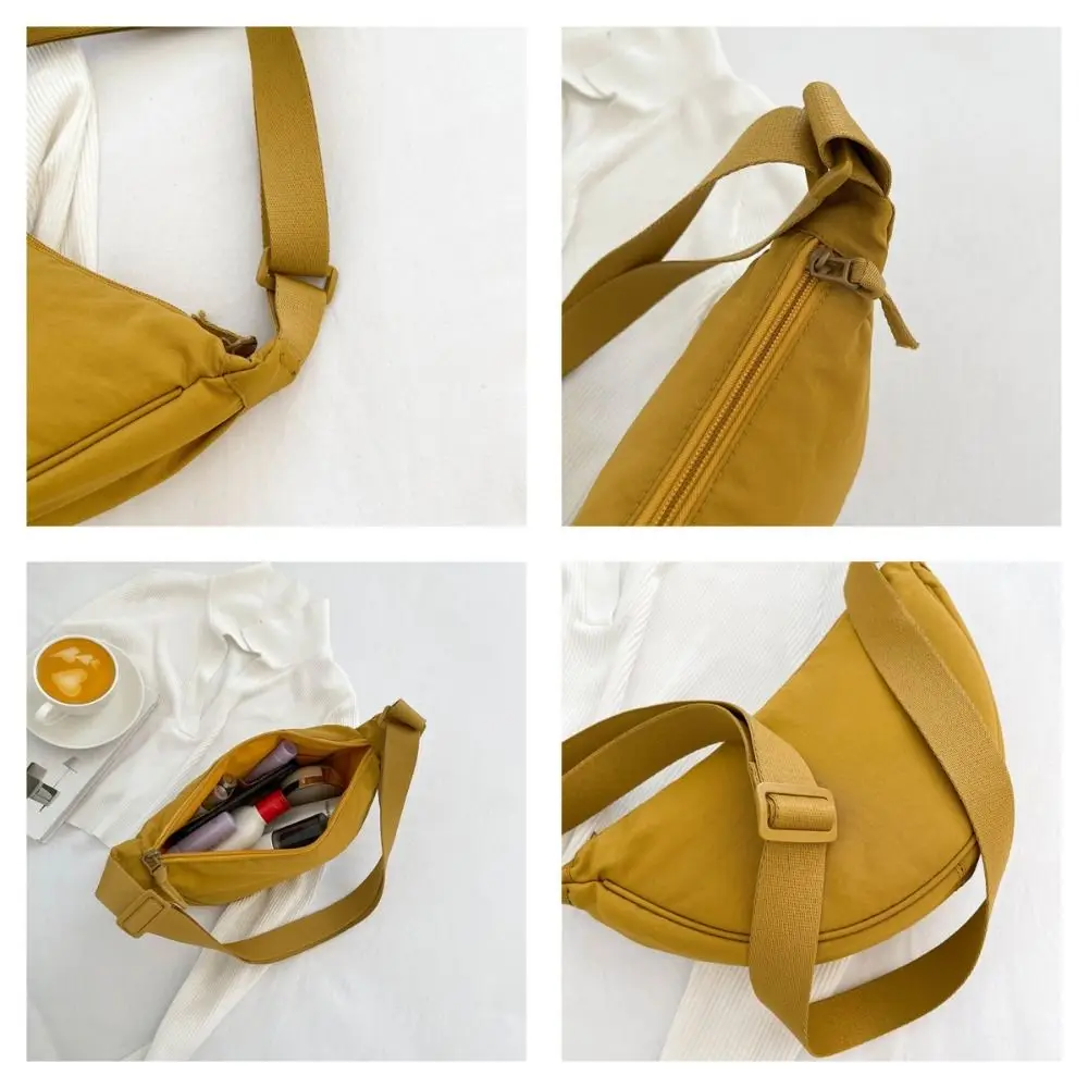 Casual Nylon Hobos Crossbody Bag Underarm Bag Korean Style Half-moon Bag Handbag Commute Single Shoulder Bags Unisex