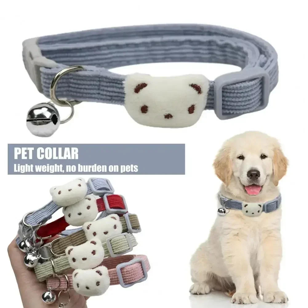 для собак Lovely Pet Collar Adjustable Cartoon Style Soft Pet Necklace with Bell Adjustable Small Dog Cat Collar Pet Supplies