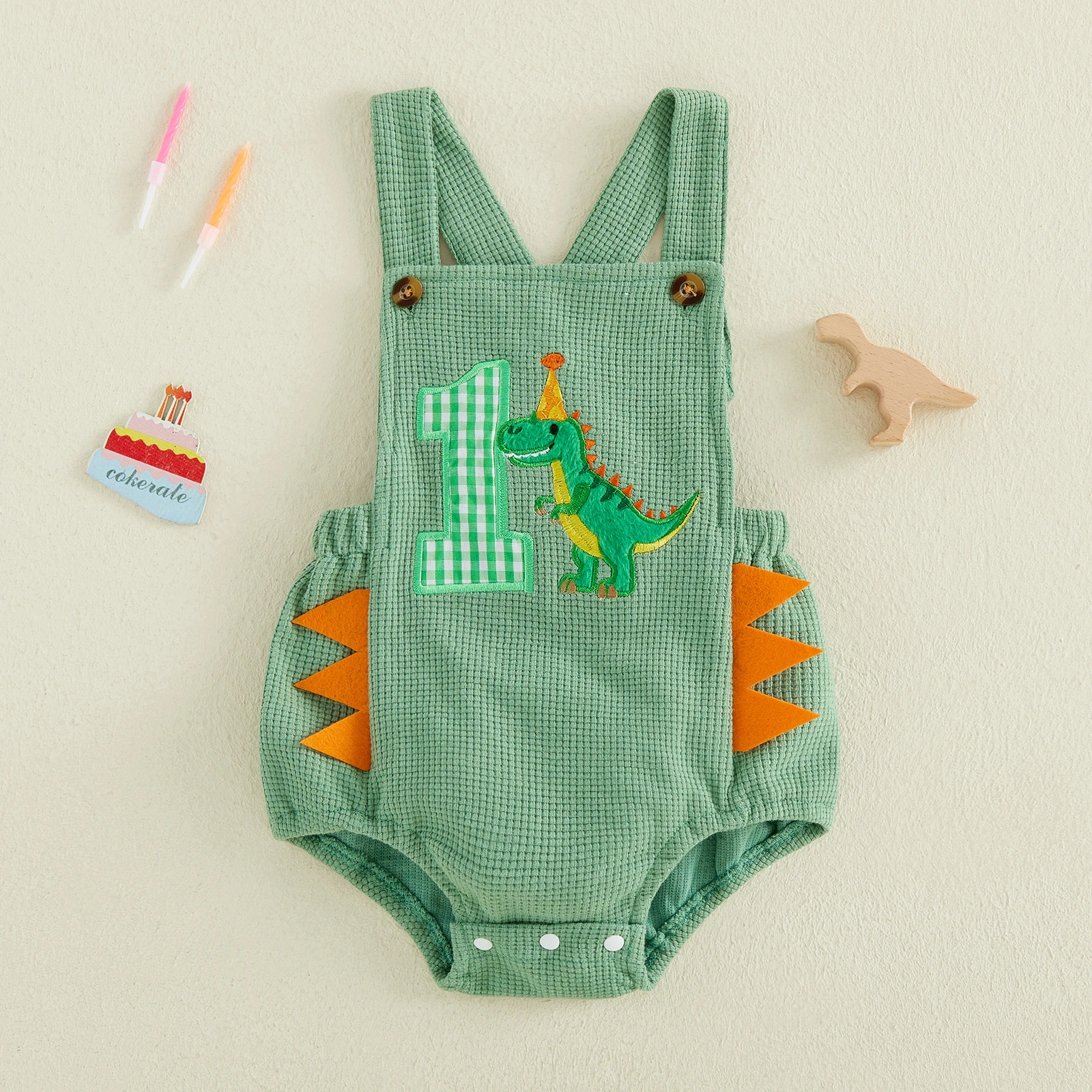 Dinosaur Birthday Baby Overalls 1
