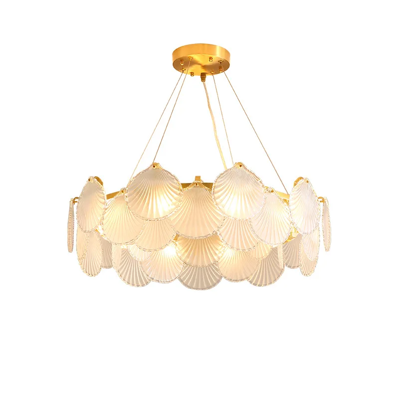 

Living room, chandelier, crystal lamp, modern, simple, atmospheric
