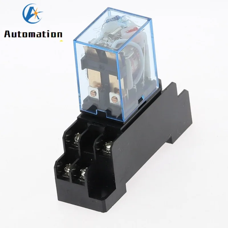 12V 24V 36V 110V 220V 380V DC/AC 10A 8PIN Coil Power Relay DPDT LY2NJ HH62P HHC68A-2Z With Socket Base