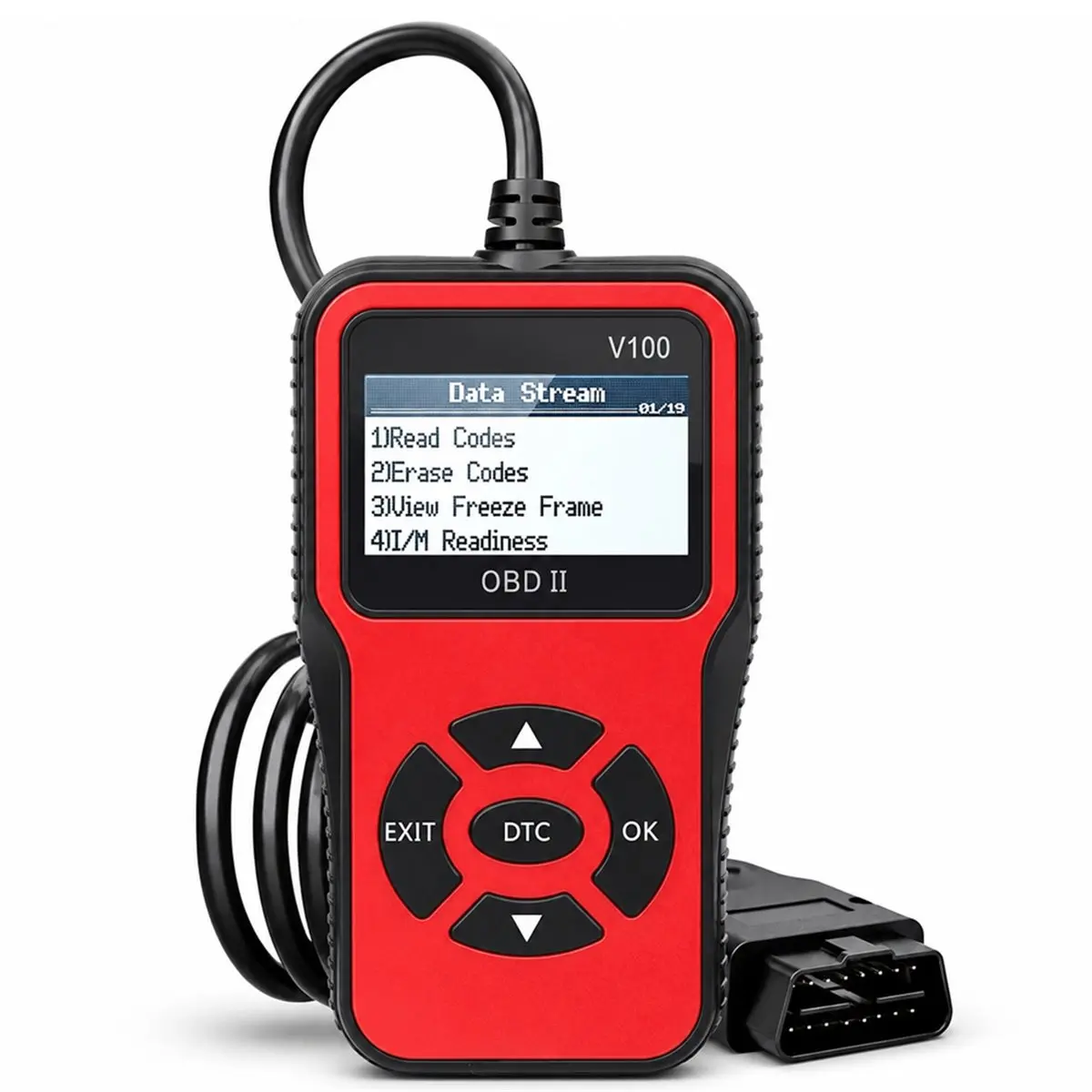 Compatible V100 OBDII Automotive Code Reader Scanner Engine Diagnostic Tool with Battery Voltage Test