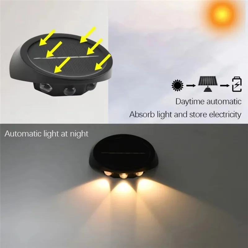 

A27F-Waterproof Solar Wall Lights,Outdoor 3 LED Fence Lamp For Garden, Yard Decoration,Energy Efficient Wall Washer Lights