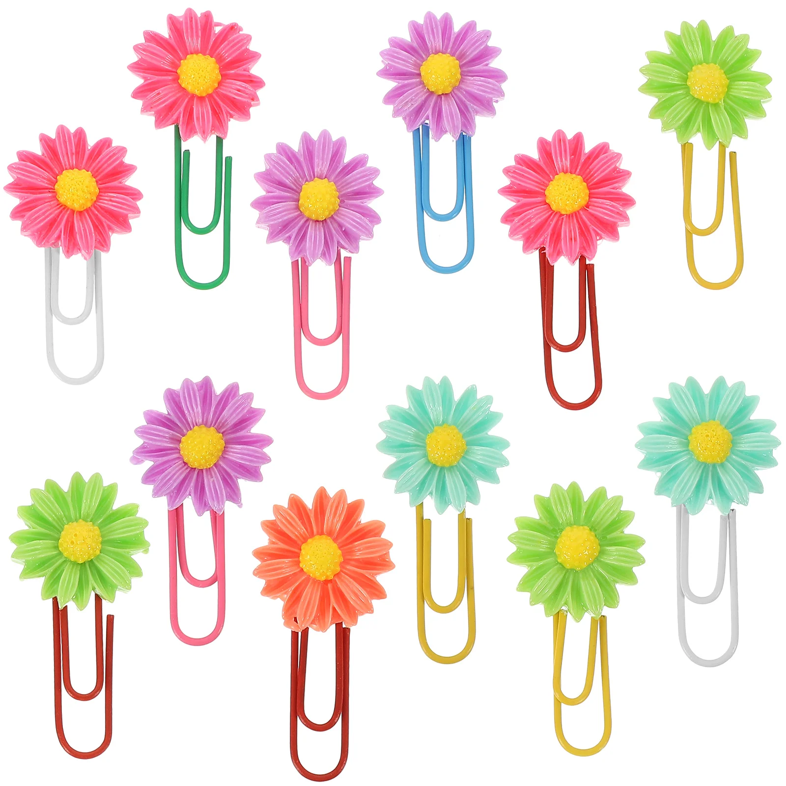 

12 Pcs Decorate Electroplating Gold Imitation Bookmark Student Use Aluminum Alloy Cute Paper Clips