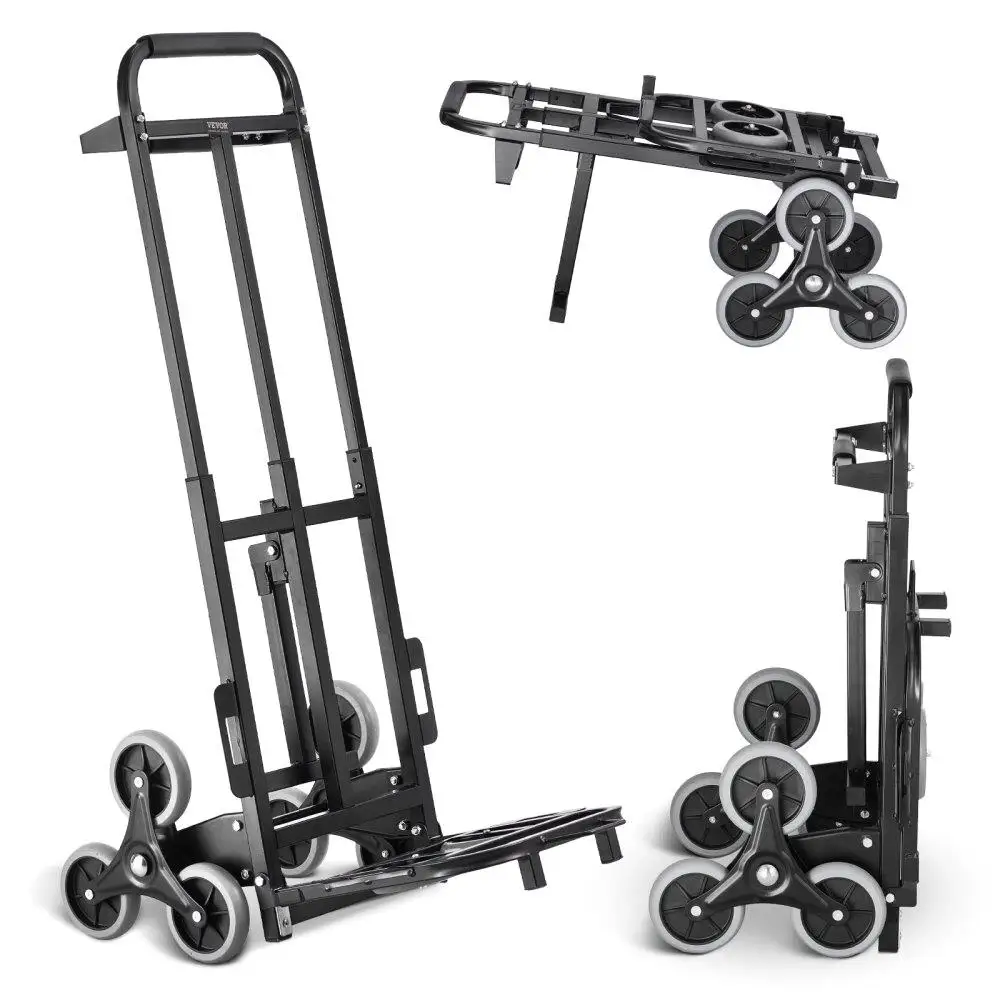 

Heavy Duty Stair Climbing Cart Folding Hand Truck Dolly 6 Wheels 460 Lbs Capacity