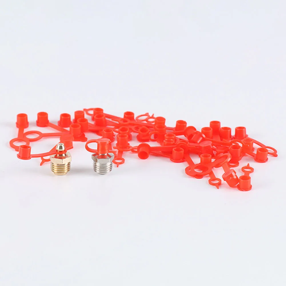 Acid Resistant Red Nipple Fitting Dust Cover for Grease Zerk Protects Nozzle Suitable for Industrial Applications