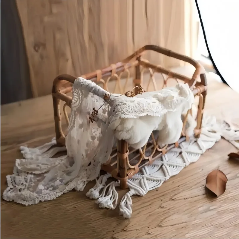 الوليد استوديو اطلاق النار الدعائم 1 قطعة اليدوية الروطان الرجعية التصوير سلة الأثاث العملي الطفل صور النمو هدية تذكارية