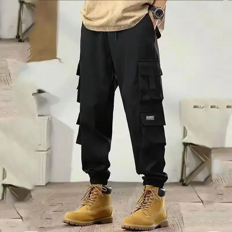 Trousers Man Multipockets Cargo Pants for Men Khaki Multi Pocket Korean Stacked Work Wear Cheap Slacks Big Size Baggy New In