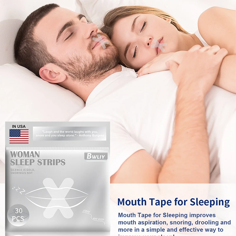 Anti Snoring Mouth Tape Sleep Aid Breathing Nose HealthCare Sticker Better Breath Nasal Strip Close Solution Night Patch